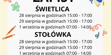 Ruszają zapisy na świetlice i stołówkę!